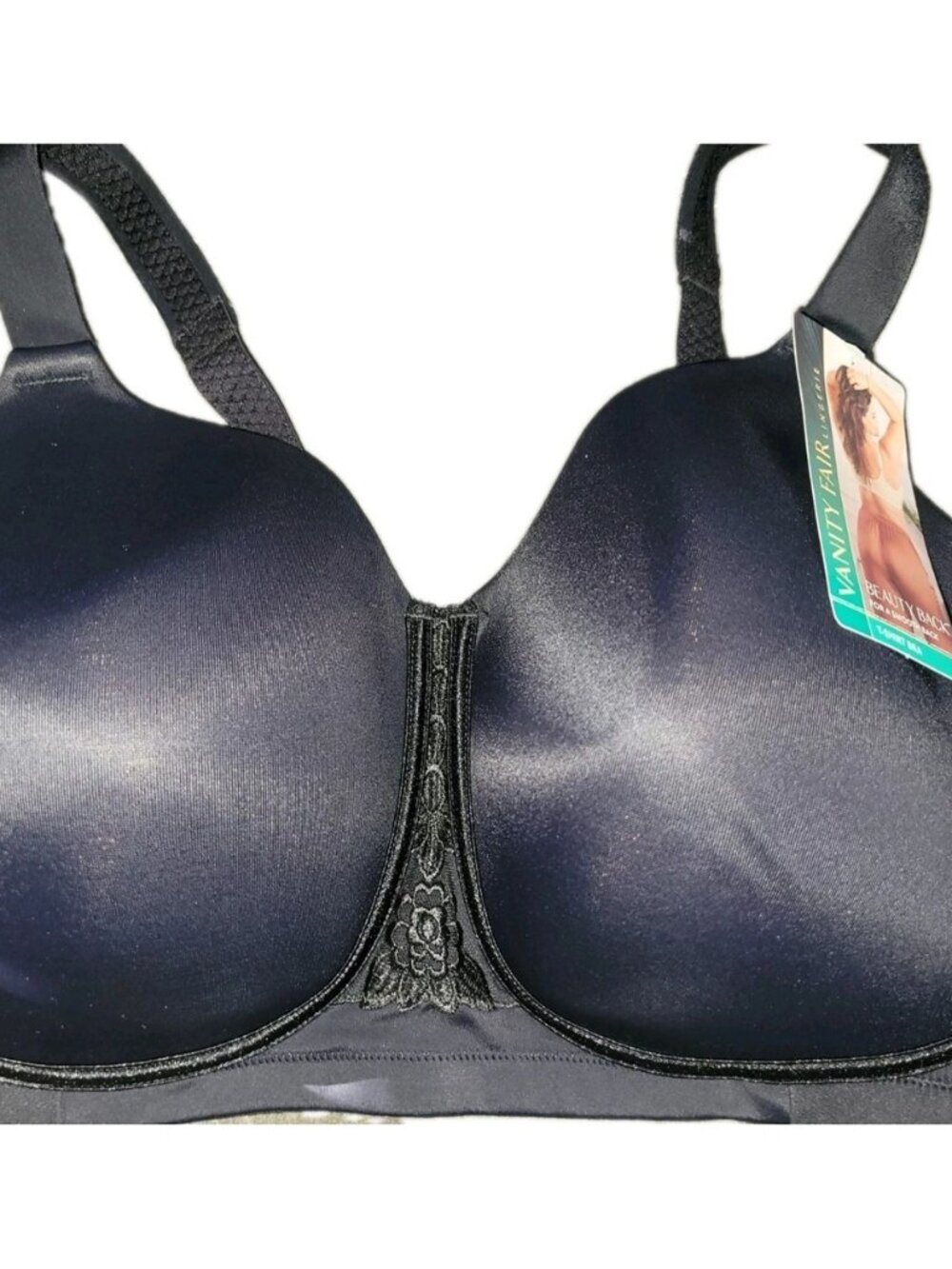 Vanity Fair Womens Beauty Back Smoothing Bra, Black, 38H